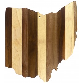 Customized Rock & Branch Shiplap Series Ohio State Shaped Wood Serving & Cutting Board