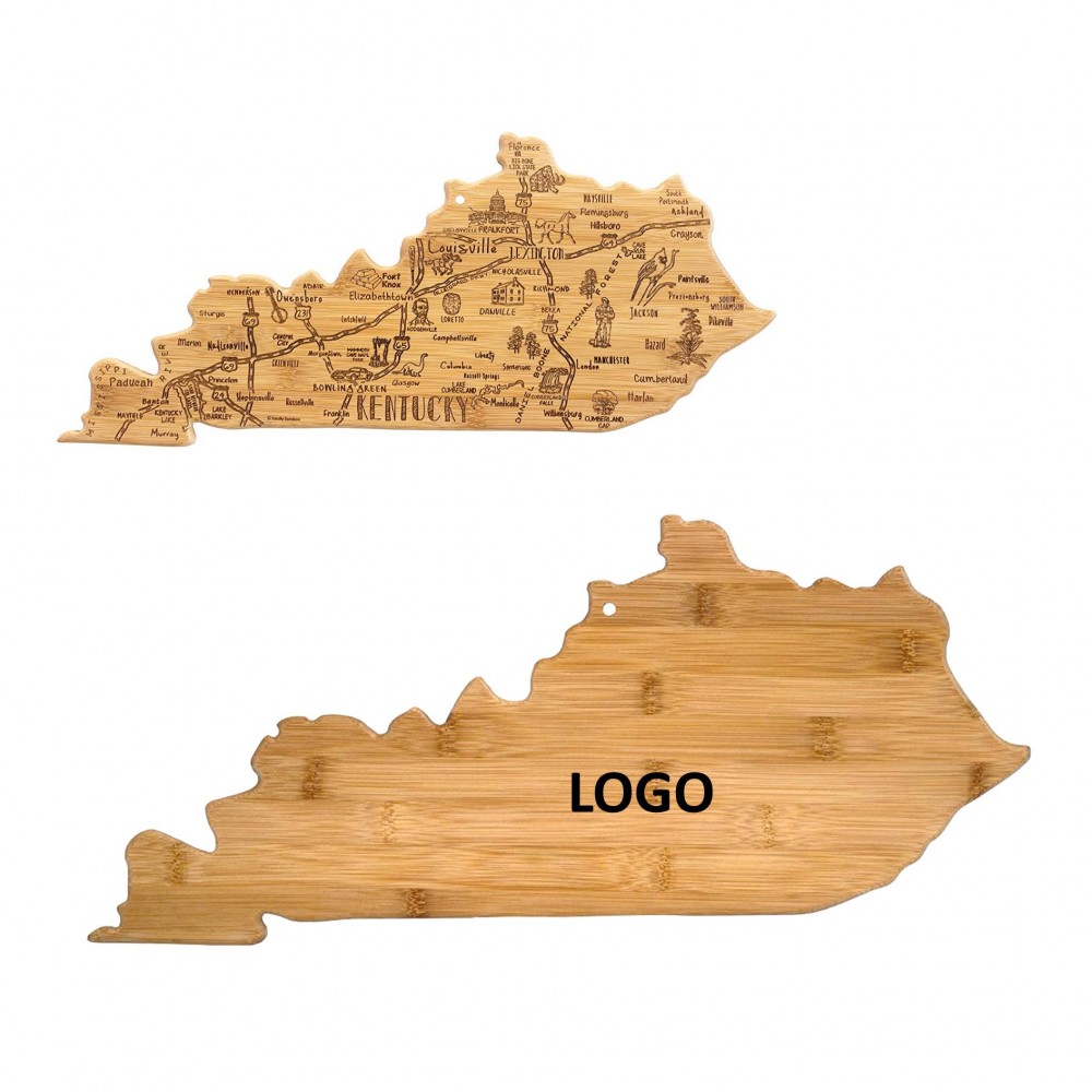 Kentucky Shape Wooden Serving Cutting Board Custom Printed