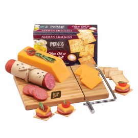 Logo Branded Entertainer's Assortment Snack Board w/Slicer  Logo Branded Entertainer