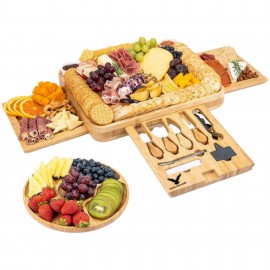 Giant Bamboo Charcuterie Board Set Custom Logo Logo Branded