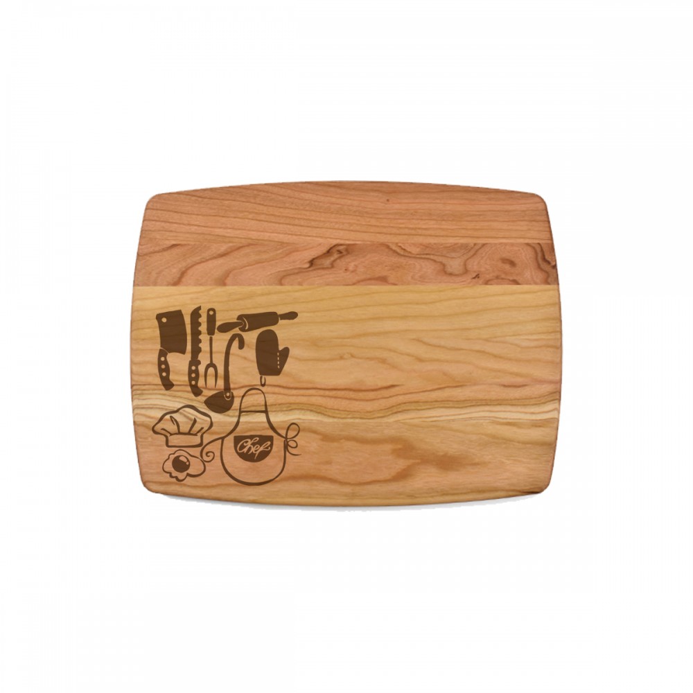 9" x 12" Cherry Curved Rectangular Cutting Board Custom Printed 9" x 12" Cherry Curved Rectangular Cutting Board Custom Printed