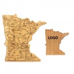 Custom Engraved Minnesota Shape Wooden Cutting Board