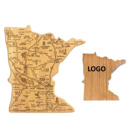 Custom Engraved Minnesota Shape Wooden Cutting Board  Custom Engraved Minnesota Shape Wooden Cutting Board