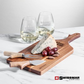 Swissmar Paddle Board & 2 Edderton Stemless Wine with Logo