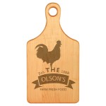 13 1/2" x 7" Maple Paddle Shaped Cutting Board with Logo