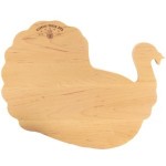 Turkey Shaped Wood Cutting Board with Logo
