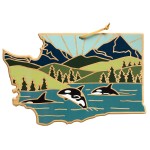 Promotional Washington State Shaped Cutting & Serving Board w/Artwork by Summer Stokes
