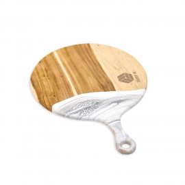 Round Paddle Acacia Cheese Board with Logo  Round Paddle Acacia Cheese Board with Logo