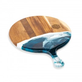 Logo Branded Round Paddle Acacia Cheese Board  Logo Branded Round Paddle Acacia Cheese Board
