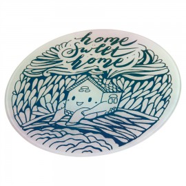 Personalized 11.8" Round Glass Cutting Board  Personalized 11.8" Round Glass Cutting Board