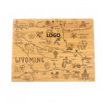 Wyoming State Shaped Wooden Cutting Board Logo Branded