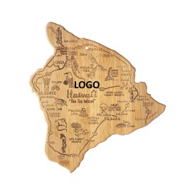 Hawaii Shaped Wooden Cutting Board Custom Imprinted  Hawaii Shaped Wooden Cutting Board Custom Imprinted