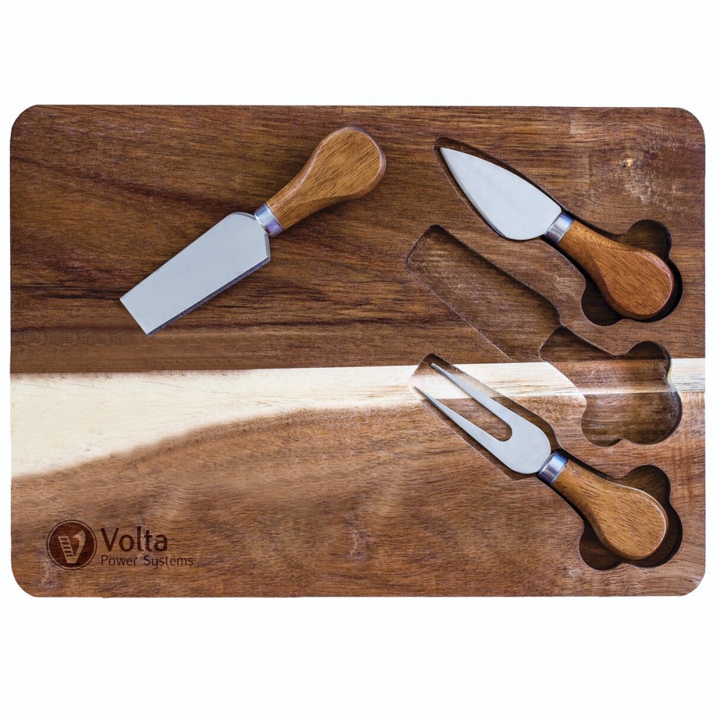 Custom TB Home Acacia Cheese Serving Board w/Cheese Tools (4 Piece) Custom TB Home Acacia Cheese Serving Board w/Cheese Tools (4 Piece)