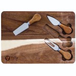 Custom TB Home Acacia Cheese Serving Board w/Cheese Tools (4 Piece)