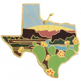 Personalized Texas State Shaped Cutting & Serving Board w/Artwork by Summer Stokes