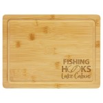 Promotional Bamboo Cutting Board with Drip Ring 11 1/2" x 8 3/4"