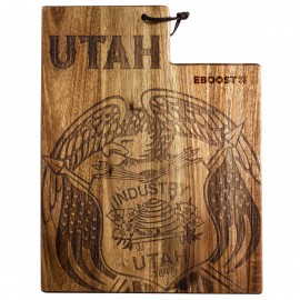 Rock & Branch Origins Series Utah State Shaped Cutting & Serving Board with Logo