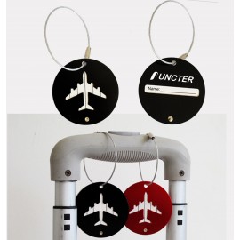 Round Aluminium Alloy Suitcase Tag Card Holder with Logo