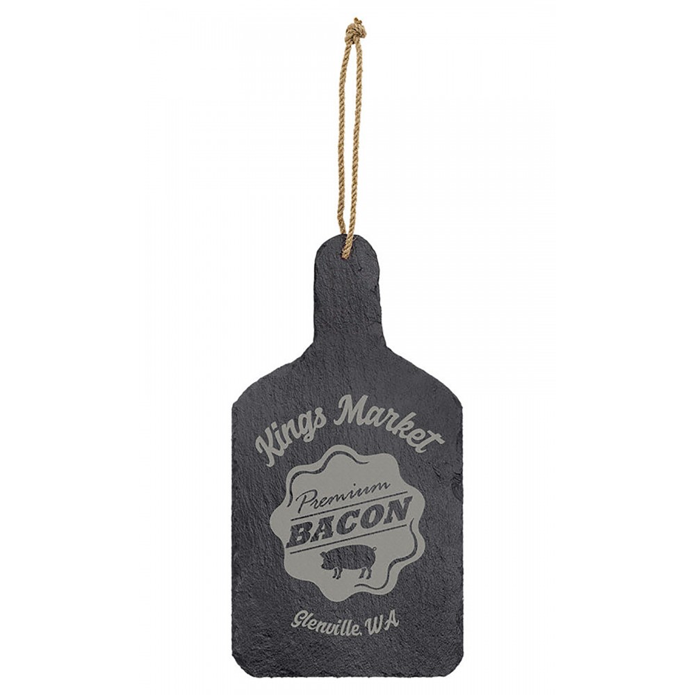 Personalized 7" x 13-1/2" Paddle Shaped Cutting Board with Hanger String and Foam Pads Personalized 7" x 13-1/2" Paddle Shaped Cutting Board with Hanger String and Foam Pads