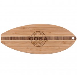 The Katoomba 14-Inch Surfboard Bamboo Cutting Board (Factory Direct - 10-12 Weeks Ocean) with Logo