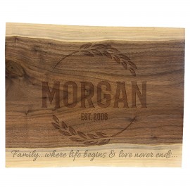 8.75" x 11.5" Black Walnut Cutting and Charcuterie Board with Logo  8.75" x 11.5" Black Walnut Cutting and Charcuterie Board with Logo