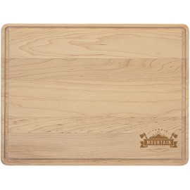 11 1/2" x 8 3/4" Maple Cutting Board with Drip Ring with Logo