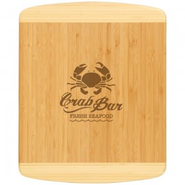 13 1/2" x 11 1/2" Bamboo 2-Tone Cutting Board with Logo