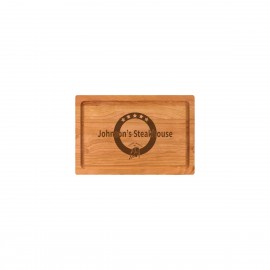 8" x 12" Cherry Rectangular Cutting Board with Juice Groove with Logo