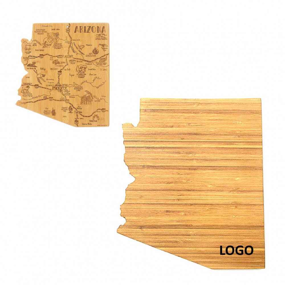Custom Engraved Arizona State Shaped Serving Cutting Board