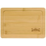 9" x 6" Bamboo Cutting Board with Drip Ring with Logo
