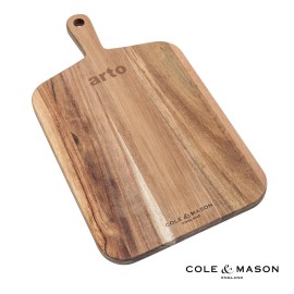 Cole & Mason Serving & Chopping Board - Acacia with Logo  Cole & Mason Serving & Chopping Board - Acacia with Logo