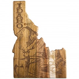 Rock & Branch Origins Series Idaho State Shaped Cutting & Serving Board with Logo