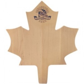 Maple Leaf Shaped Wood Cutting Board with Logo