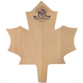 Maple Leaf Shaped Wood Cutting Board with Logo  Maple Leaf Shaped Wood Cutting Board with Logo