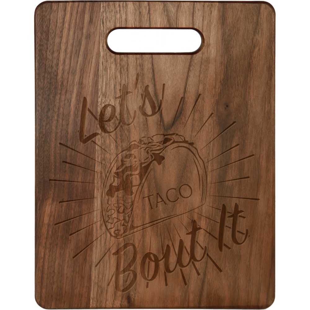 8.75" x 11.5" - Walnut Hardwood Cutting Board & with Logo