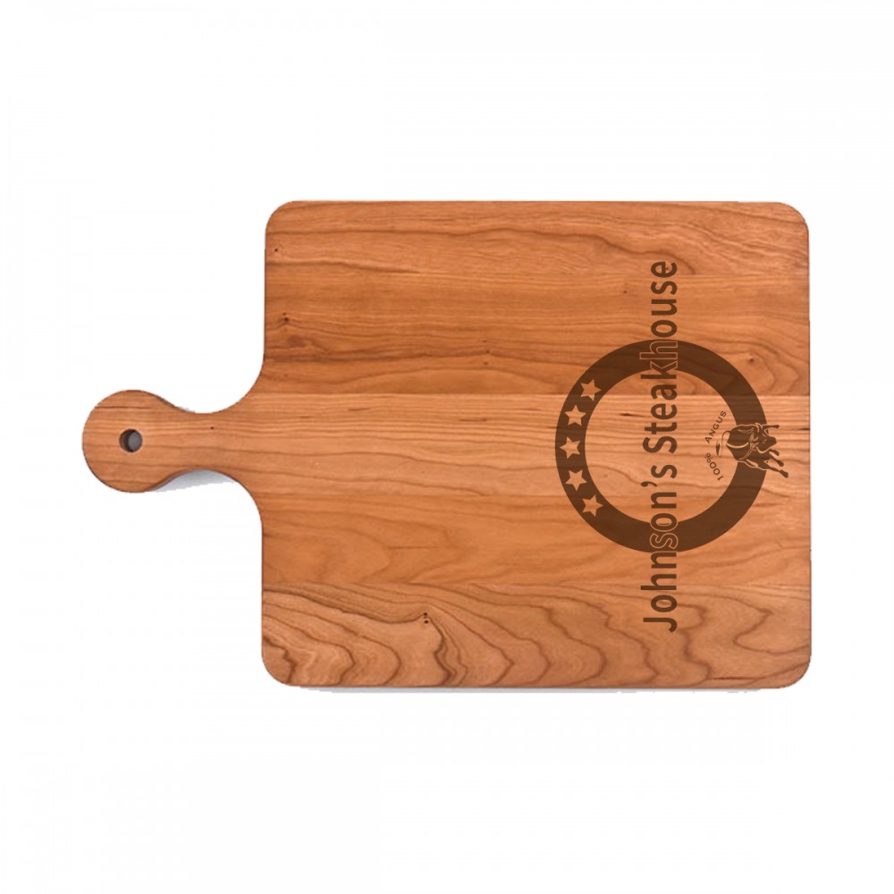 Customized 10 1/2" x 16" Cherry Paddle Cutting Board