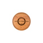 Logo Branded 10 1/2" x 3/4" Cherry Round Cutting Board with Juice Groove