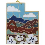 Custom Utah State Shaped Cutting & Serving Board w/Artwork by Summer Stokes