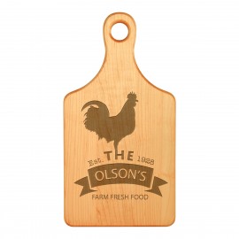 13" x 7" Maple Paddle Shaped Cutting Board with Logo  13" x 7" Maple Paddle Shaped Cutting Board with Logo
