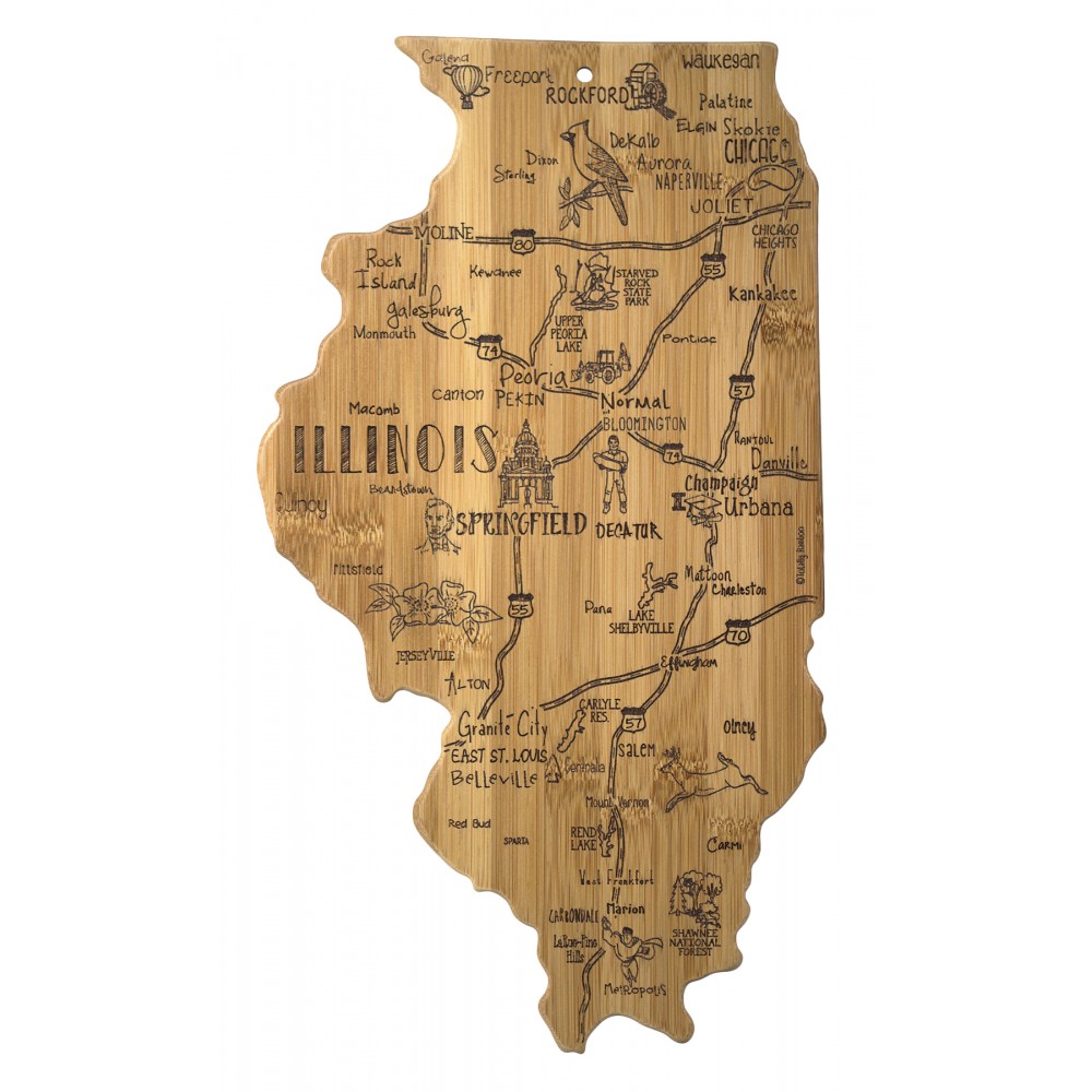 Promotional Destination Illinois Cutting & Serving Board