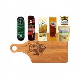 Gourmet Sausage & Cheese Gift Set With Bamboo Cutting Board with Logo  Gourmet Sausage & Cheese Gift Set With Bamboo Cutting Board with Logo