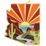 Arizona State Shaped Cutting & Serving Board w/Artwork by Summer Stokes with Logo