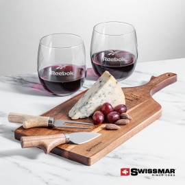 Swissmar Paddle Board & 2 Zacata Stemless Wine with Logo