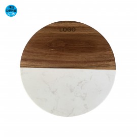 Customized Acacia Marble Serving Board Round - OCEAN