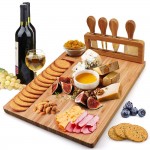 Customized Cheese Plate With Cutter Set Bamboo Cutting Board
