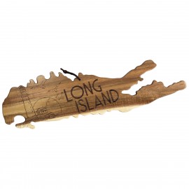 Rock & Branch Origins Series Long Island State Shaped Wood Serving & Cutting Board with Logo