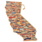 Personalized California State Shaped Cutting & Serving Board w/Artwork by Wander on Words