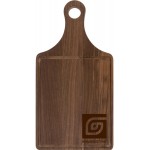 Personalized 13 1/2" x 7" Walnut Cutting Board Paddle Shape with Drip Ring