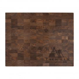 Logo Branded 16" x 13" x 1 3/8" Walnut Butcher Block  Logo Branded 16" x 13" x 1 3/8" Walnut Butcher Block