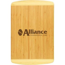 Custom Bamboo Wood Two Tone Cutting Board-13.5x11.5"